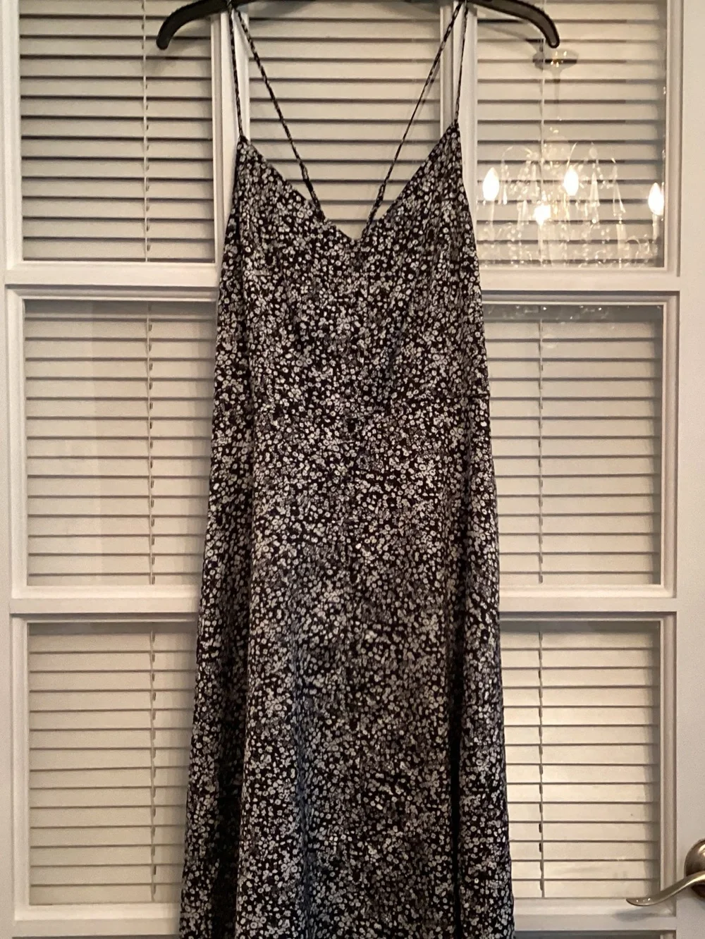 Abercrombie & Fitch Black and White Floral Maxi Slip Dress